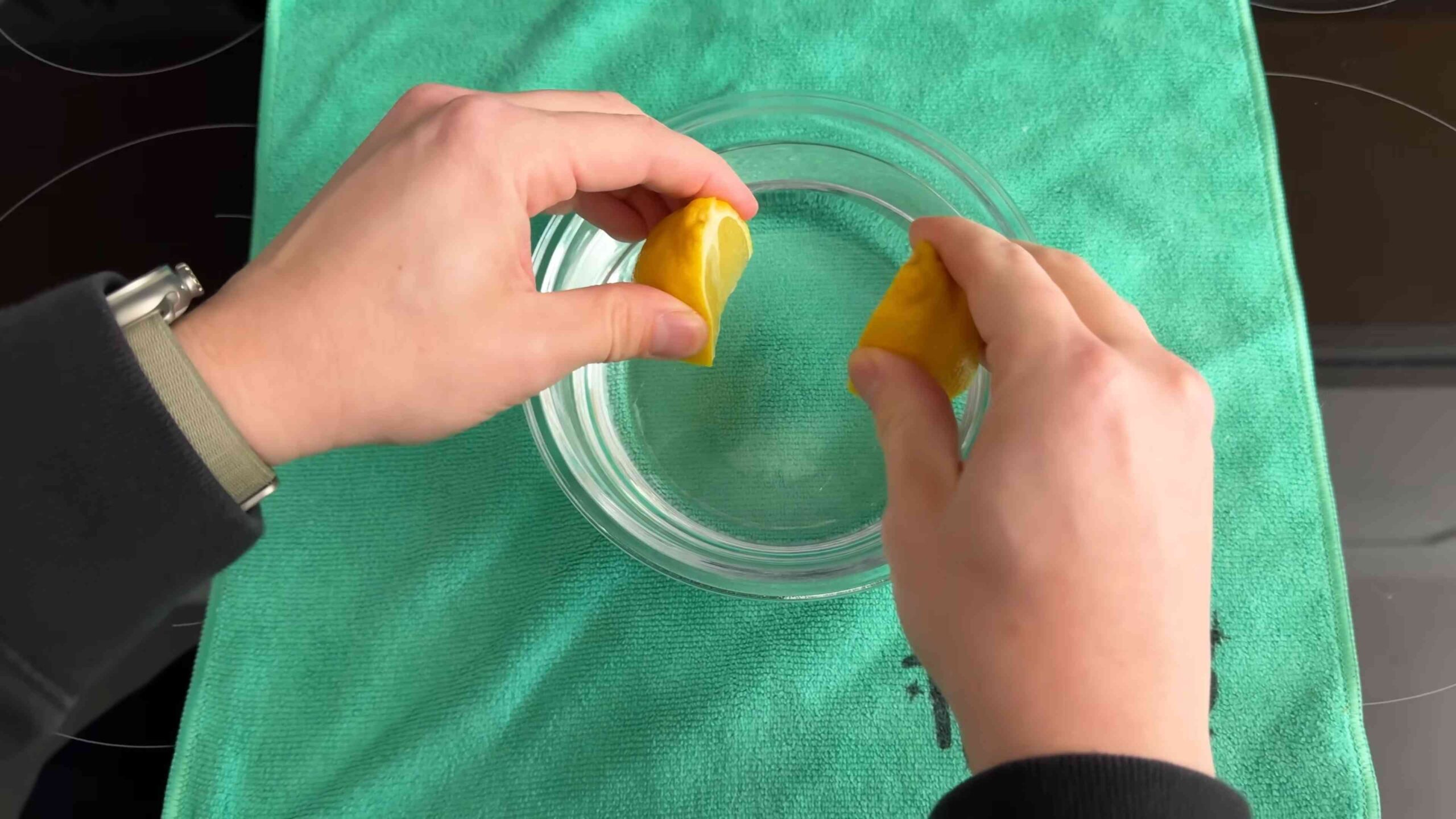 Microwave cleaning citrus hack