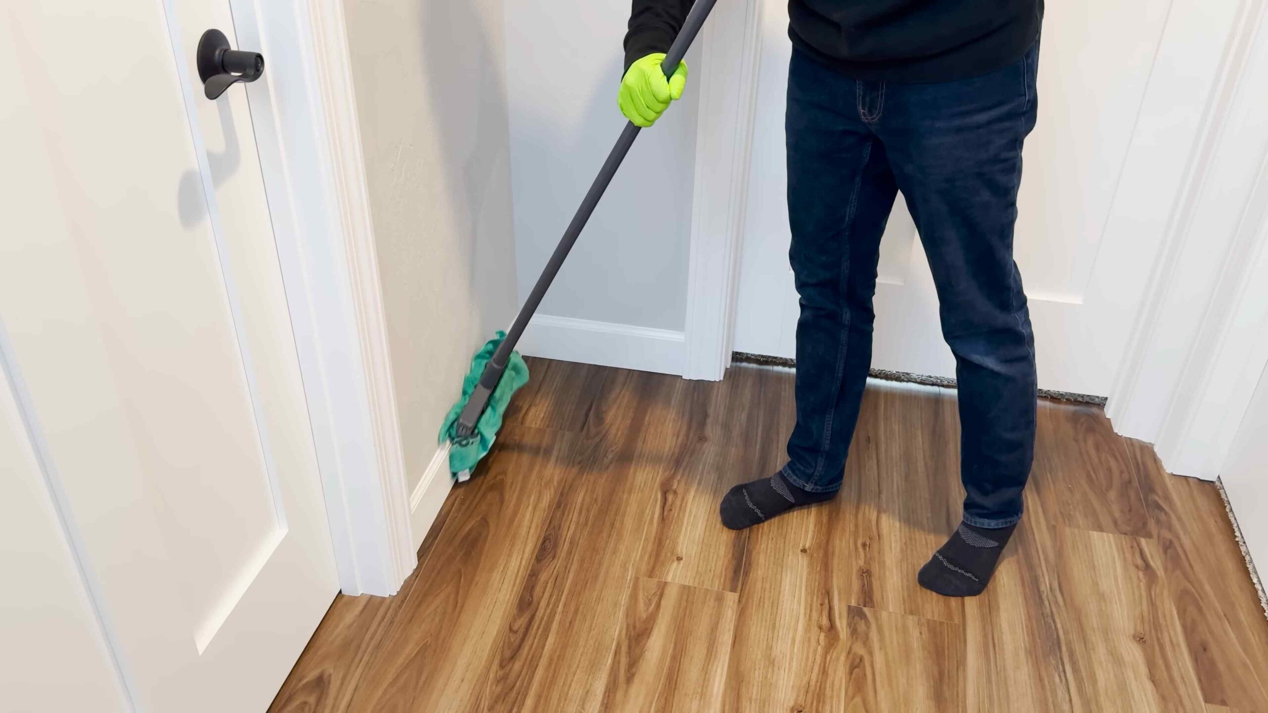 Dryer sheets for dusting baseboards